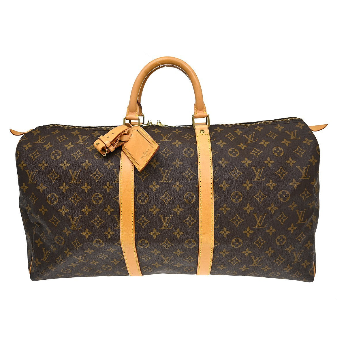 Louis Vuitton Keepall Bag Monogram Canvas Brown Canvas Travel Bag Bag (Pre-Loved)
