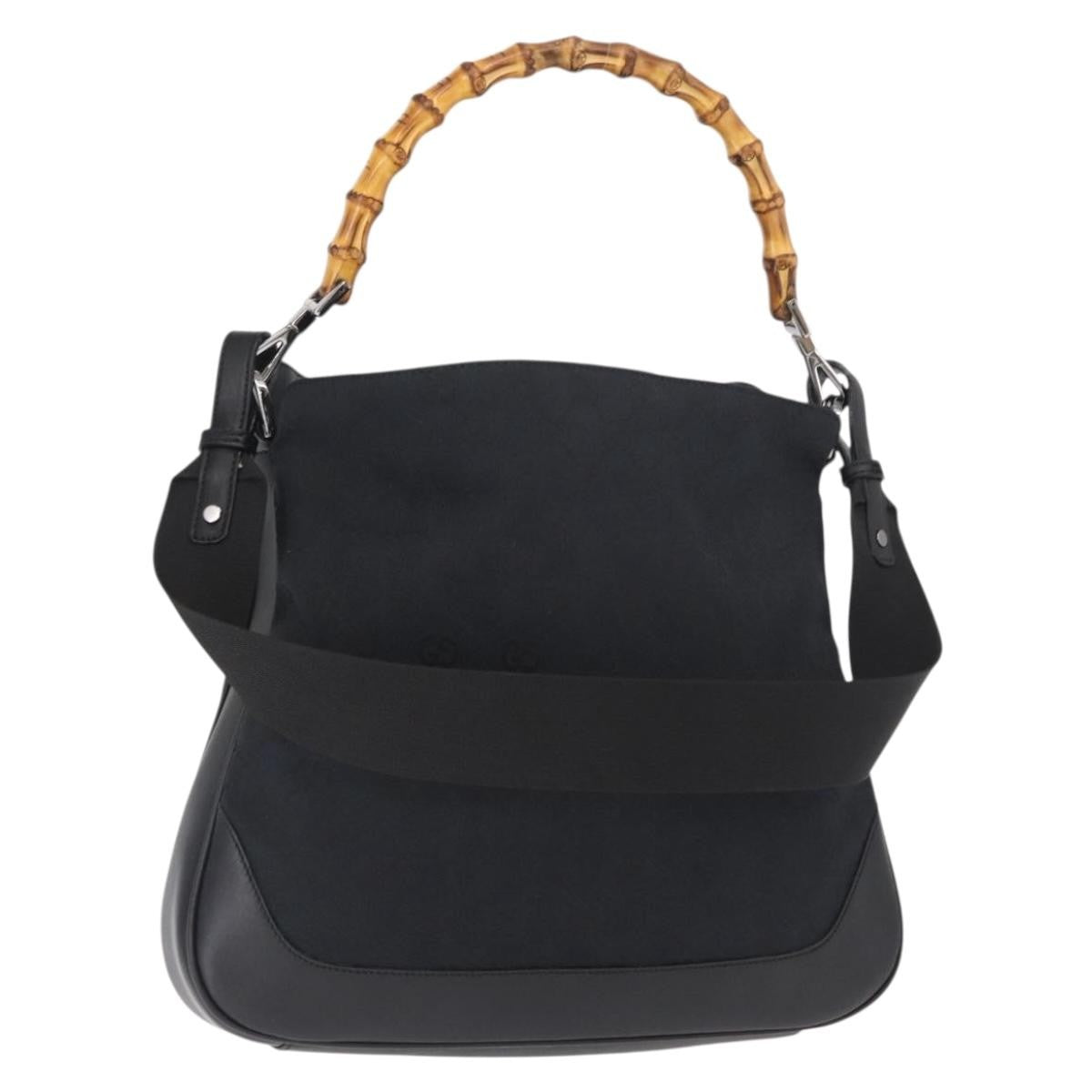 Gucci Diana Bamboo Shoulder Bag Gg Canvas Black Canvas Shoulder Bag Bag (Authentic Pre-Loved)