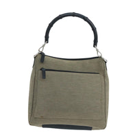 Gucci Vintage Bamboo Shoulder Bag Canvas Beige Canvas Shoulder Bag Bag (Authentic Pre-Loved)