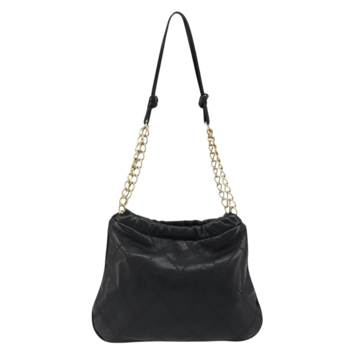 Chanel Chanel Chain Tote Leather Black Leather Shoulder Bag Bag (Authentic Pre-Loved)