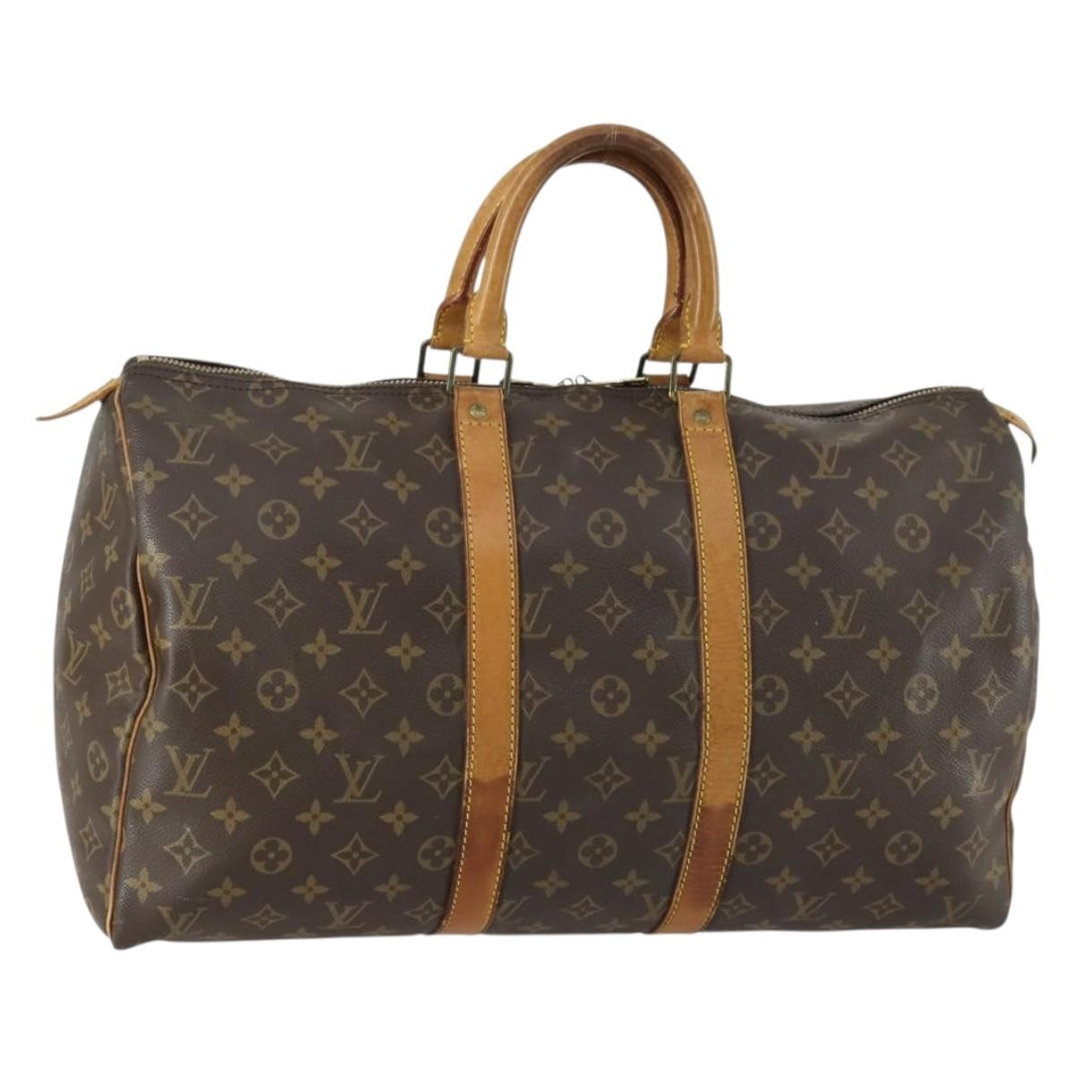 Louis Vuitton Keepall Bag Monogram Canvas Brown Canvas Travel Bag Bag (Authentic Pre-Loved)