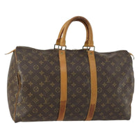Louis Vuitton Keepall Bag Monogram Canvas Brown Canvas Travel Bag Bag (Authentic Pre-Loved)