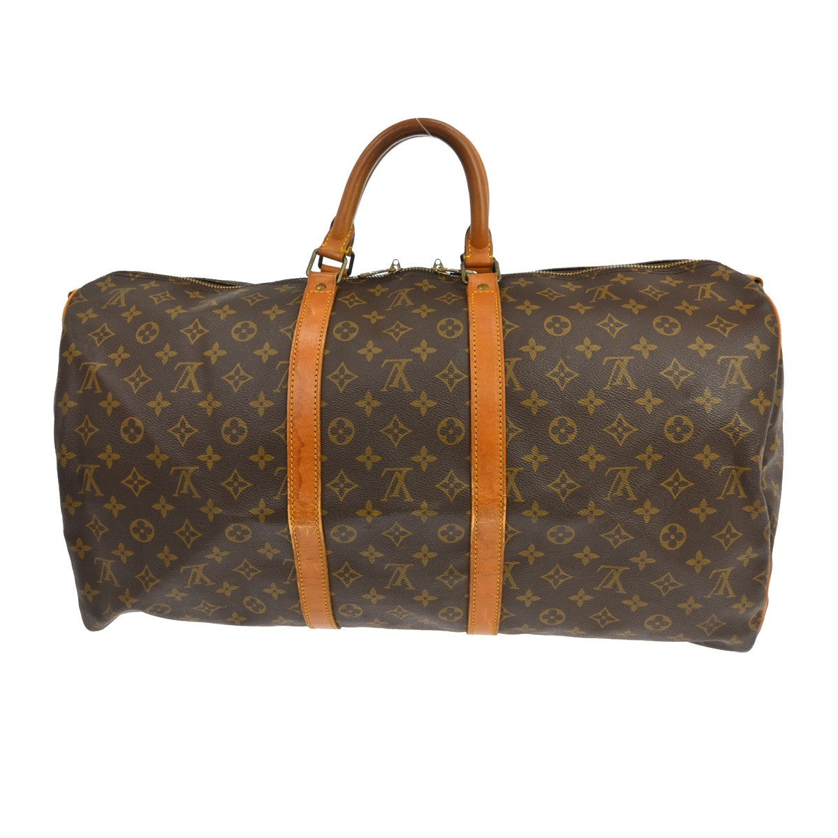 Louis Vuitton Keepall Bandouliere Bag Monogram Canvas Brown Canvas Travel Bag Bag (Pre-Loved)