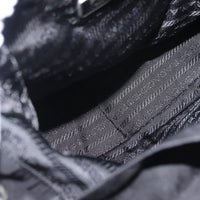Prada Double Pocket Drawstring Shoulder Bag Tessuto Black Nylon Shoulder Bag Bag (Authentic Pre-Loved)