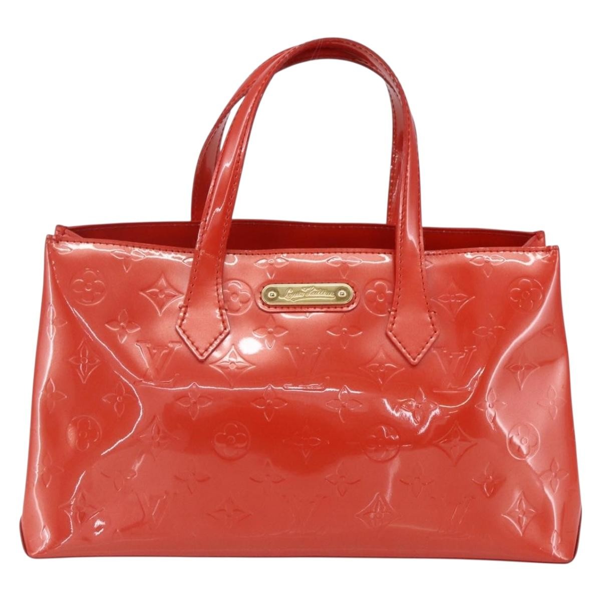 Louis Vuitton Wilshire Handbag Monogram Vernis Orange Patent_Leather Tote Bag Bag (Authentic Pre-Loved)