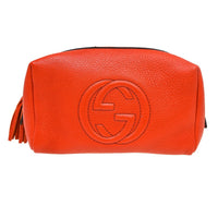 Gucci Pochette Leather Red Leather Clutche & Pouche Bag (Authentic Pre-Loved)