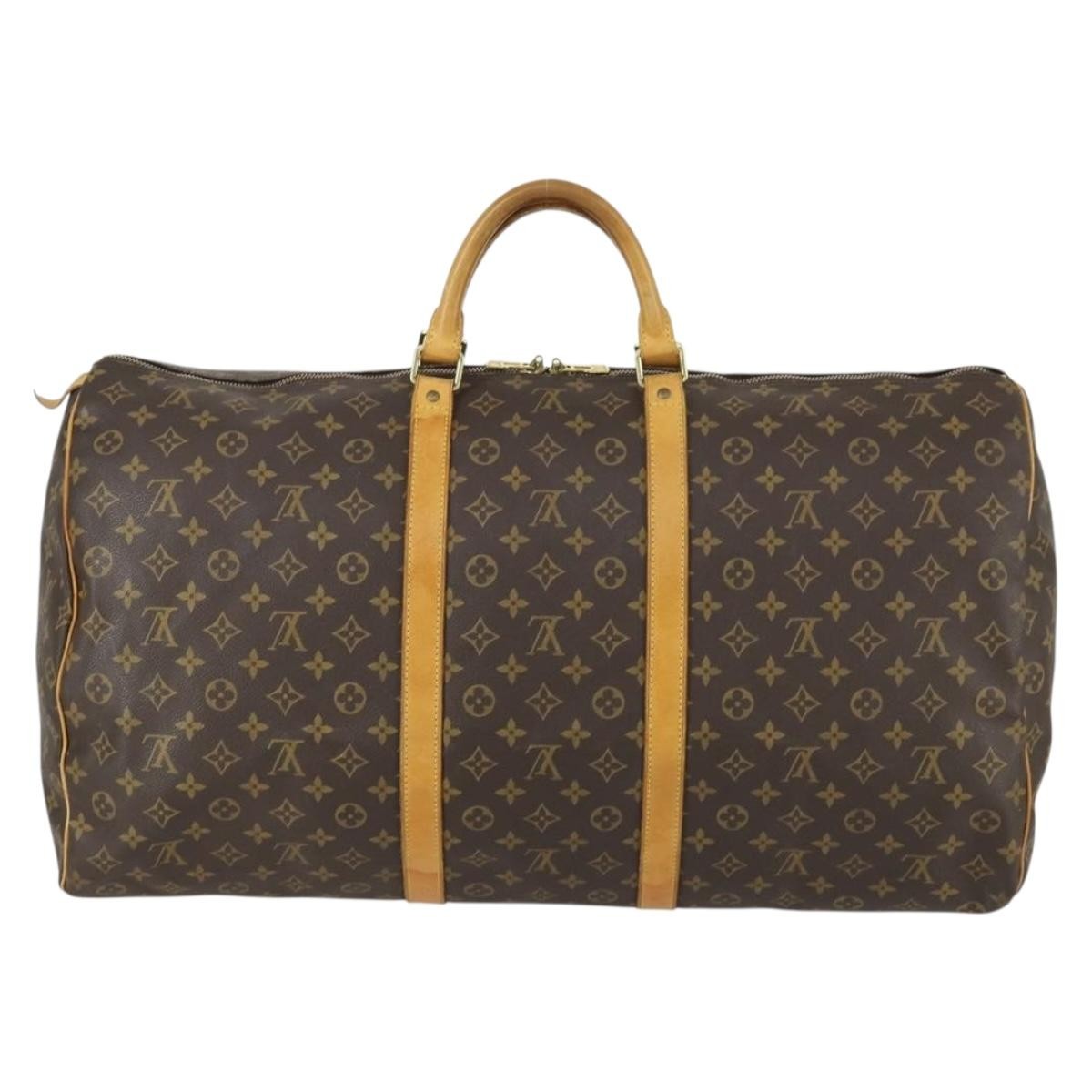 Louis Vuitton Keepall Bag Monogram Canvas Brown Canvas Travel Bag Bag (Authentic Pre-Loved)
