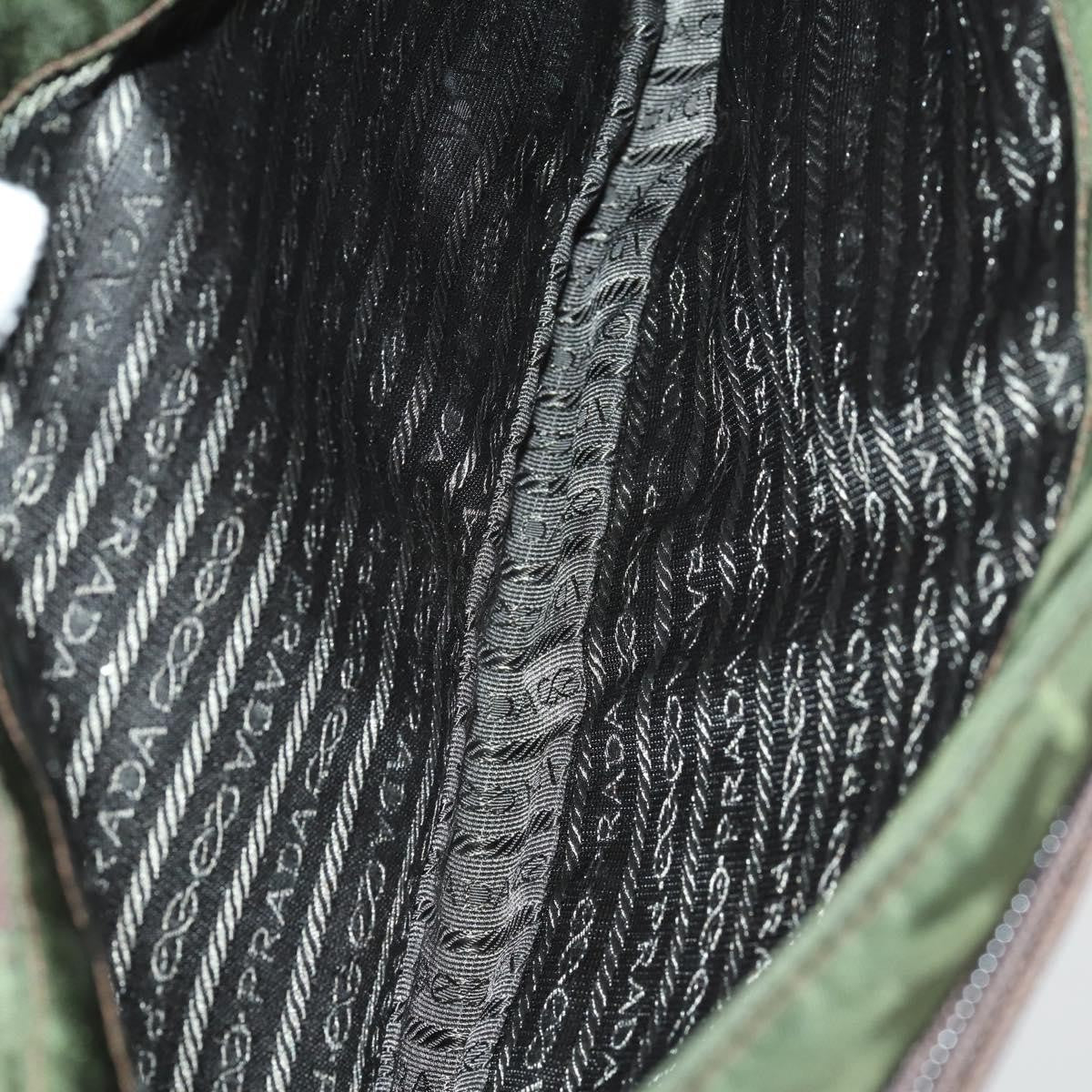 Prada Vintage Shoulder Bag Nylon And Leather Green Nylon Shoulder Bag Bag (Authentic Pre-Loved)