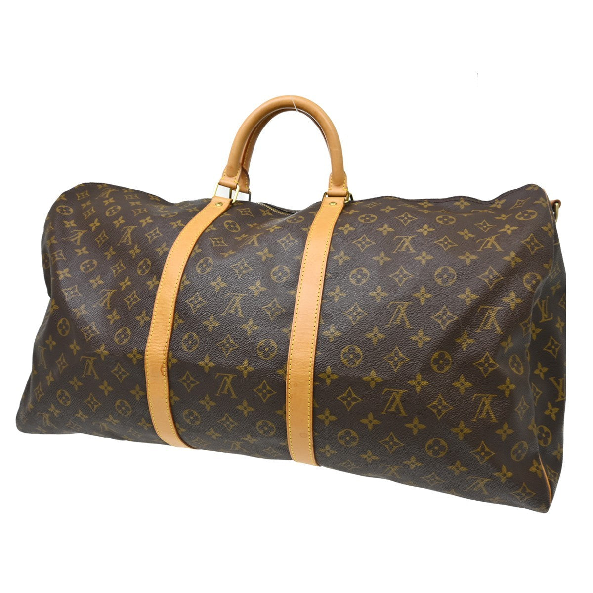 Louis Vuitton Keepall Bandouliere Bag Monogram Canvas Brown Canvas Travel Bag Bag (Pre-Loved)