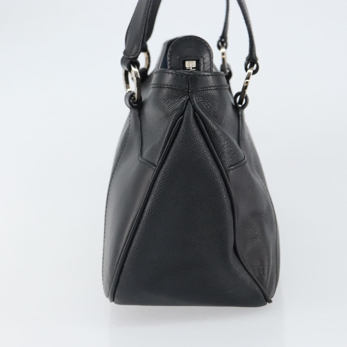 Bvlgari Handbag Leather Black Leather Handbag (Authentic Pre-Loved)