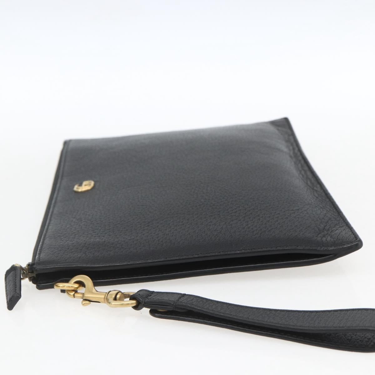 Gucci Gg Marmont Pouch Leather Black Leather Clutche & Pouche Bag (Authentic Pre-Loved)