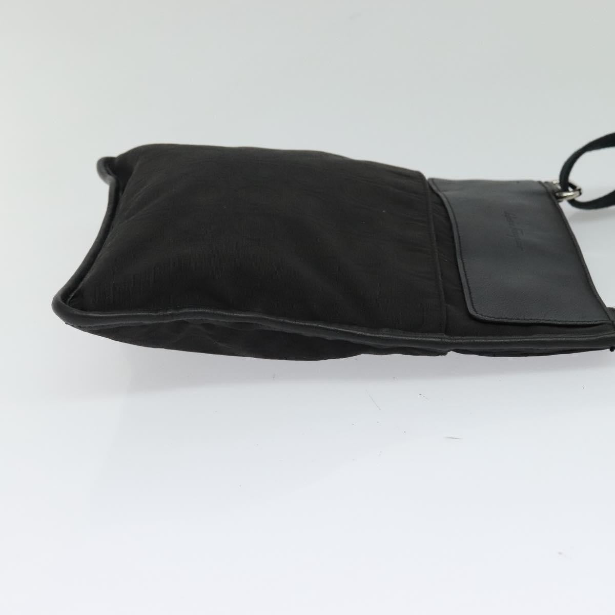 Salvatore Ferragamo Vintage Shoulder Bag Nylon Black Nylon Shoulder Bag Bag (Authentic Pre-Loved)
