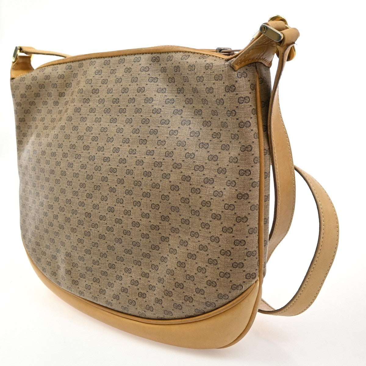 Gucci Vintage Shoulder Bag Gg Coated Canvas Brown Pvc Shoulder Bag Bag (Authentic Pre-Loved)