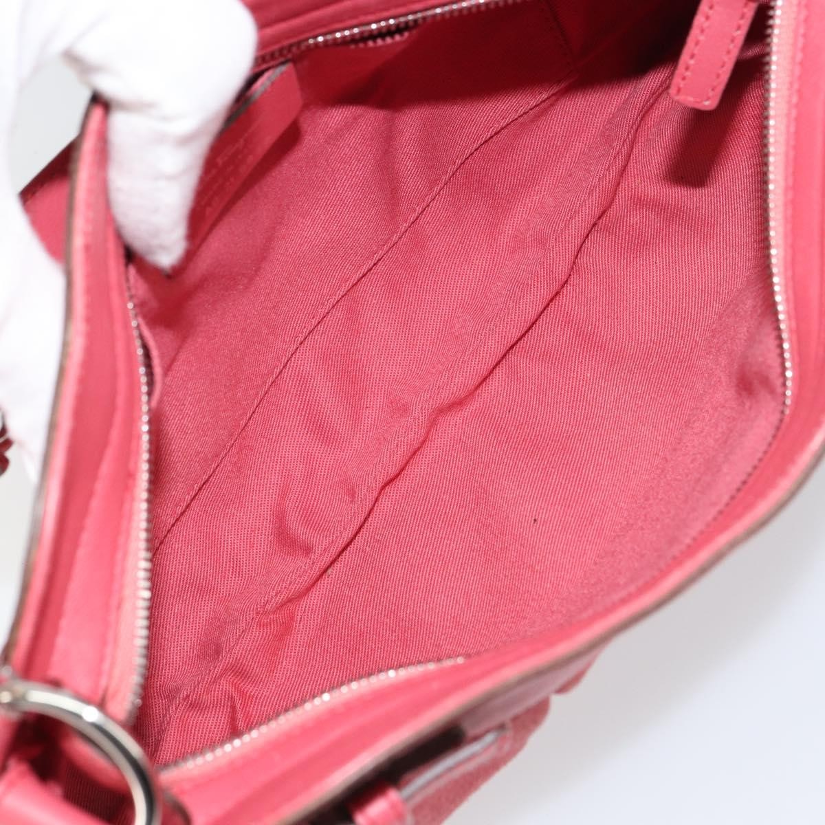Salvatore Ferragamo Gancini Shoulder Bag Suede Pink Suede Shoulder Bag Bag (Authentic Pre-Loved)
