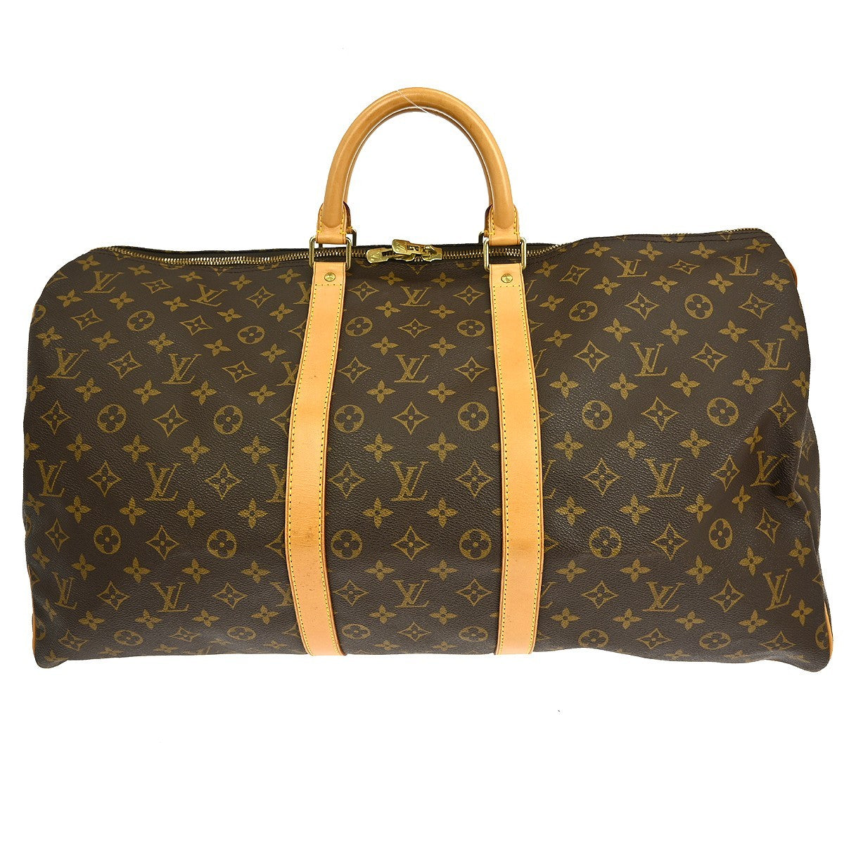 Louis Vuitton Keepall Bag Monogram Canvas Brown Canvas Travel Bag Bag (Pre-Loved)