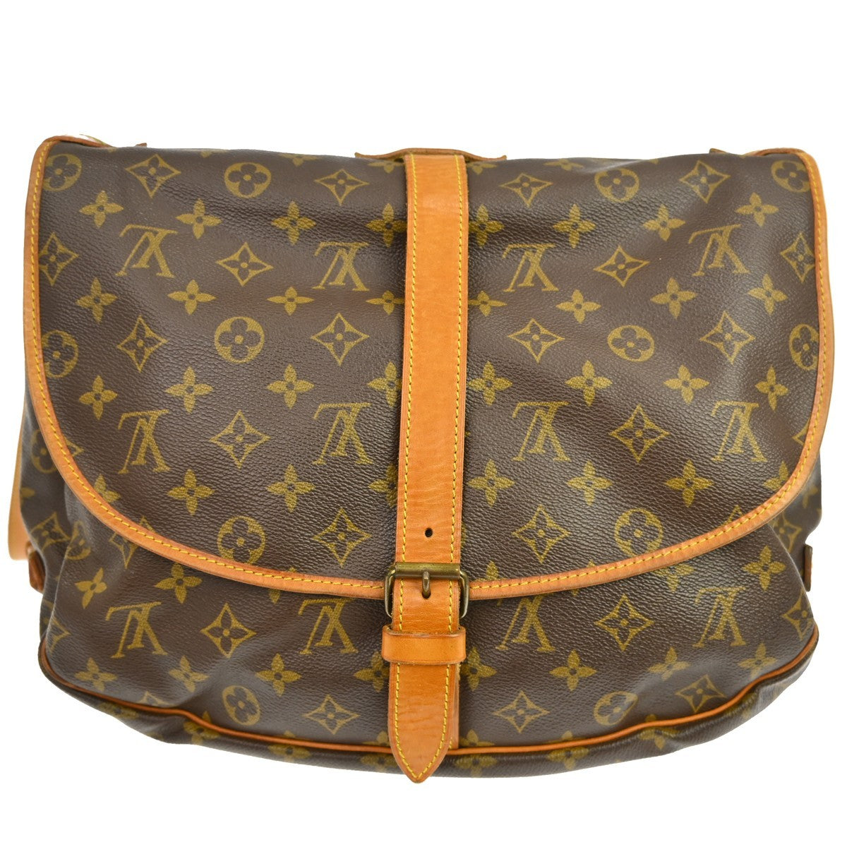 Louis Vuitton Saumur Handbag Monogram Canvas Brown Canvas Shoulder Bag Bag (Authentic Pre-Loved)