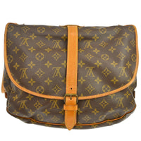 Louis Vuitton Saumur Handbag Monogram Canvas Brown Canvas Shoulder Bag Bag (Authentic Pre-Loved)