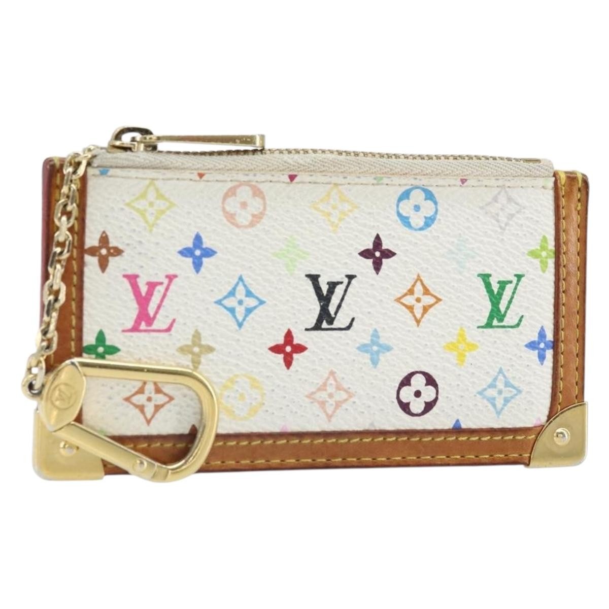 Louis Vuitton Pochette Clés Nm Monogram Multicolor Canvas White Canvas Wallets Accessory (Authentic Pre-Loved)