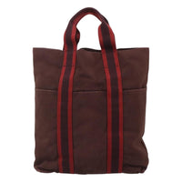Hermes Fourre-Tout Herline Canvas Burgundy Canvas Tote Bag Bag (Pre-Loved)