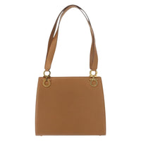 Salvatore Ferragamo Gancini Shoulder Bag Leather Beige Leather Shoulder Bag Bag (Authentic Pre-Loved)