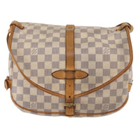 Louis Vuitton Saumur Handbag Damier Beige Canvas Shoulder Bag Bag (Authentic Pre-Loved)
