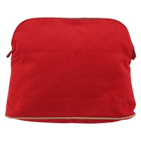 Hermes Bolide Pouch Canvas Red Canvas Clutche & Pouche Bag (Authentic Pre-Loved)