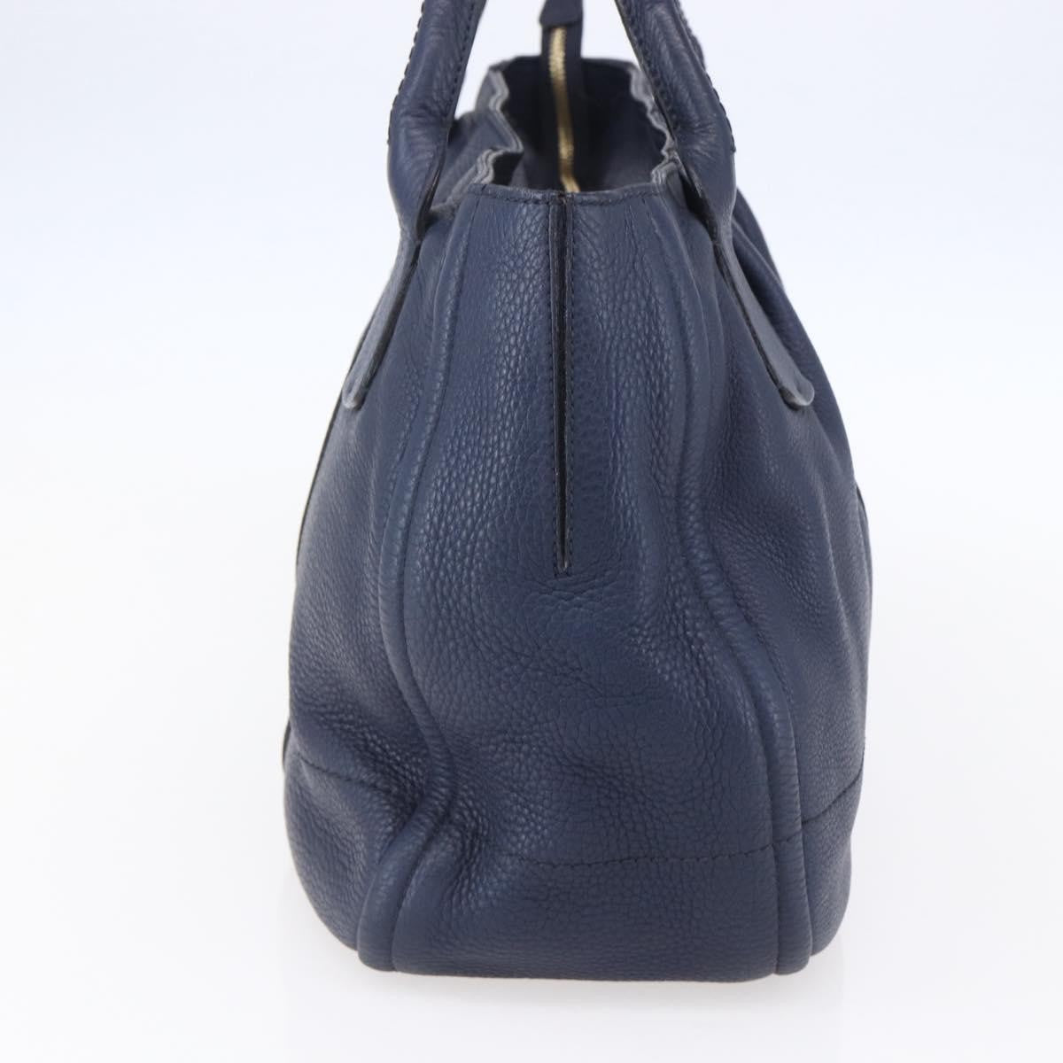 Salvatore Ferragamo Izzie Gancini Embossed Tote Soft Calf Blue Leather Tote Bag Bag (Pre-Loved)