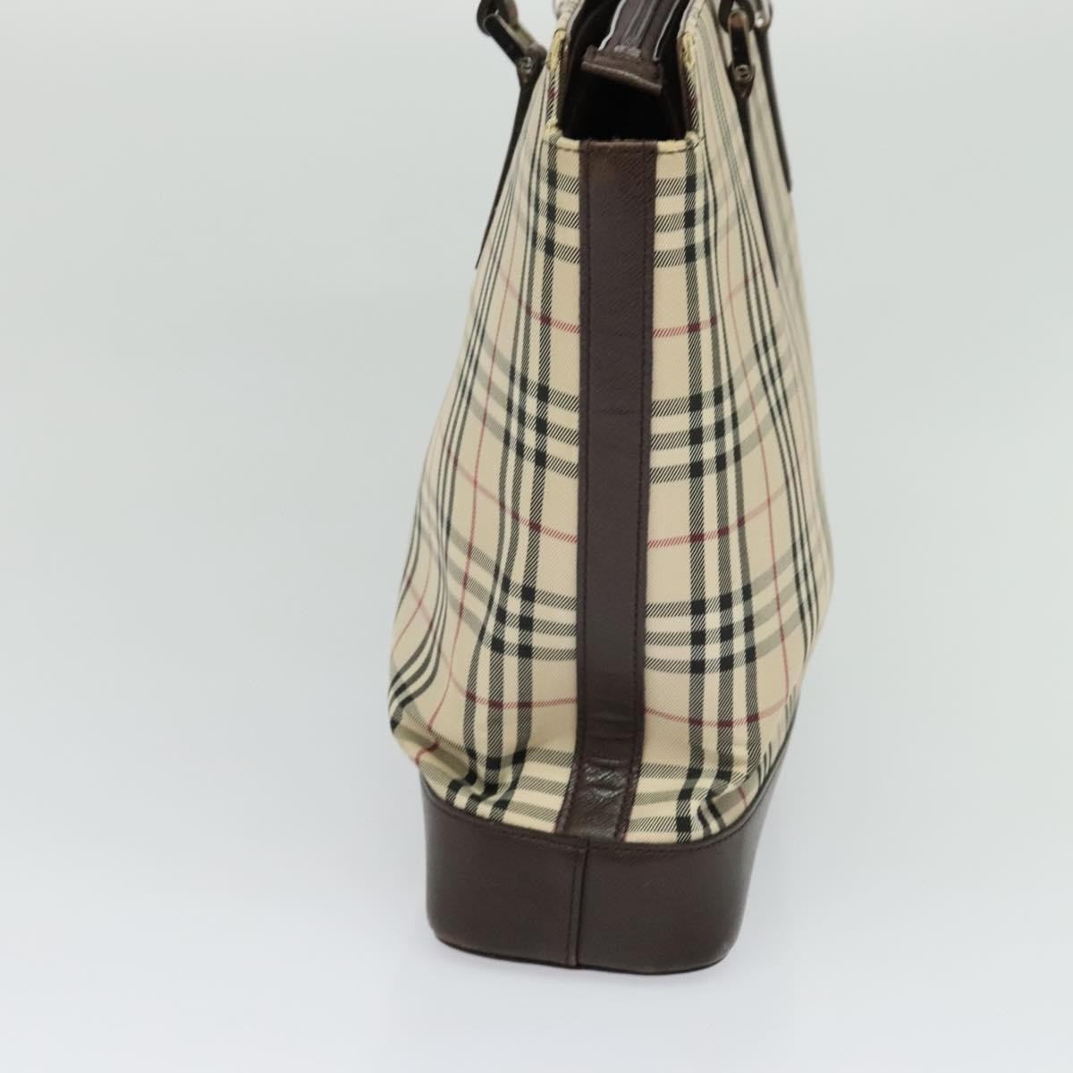 Burberry Nova Check Tote Canvas And Leather Beige Canvas Tote Bag Bag (Authentic Pre-Loved)