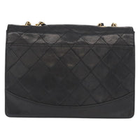 Chanel Vintage Mademoiselle Lock Trapezoid Flap Bag Quilted Lambskin Black Leather Shoulder Bag Bag (Authentic Pre-Loved)