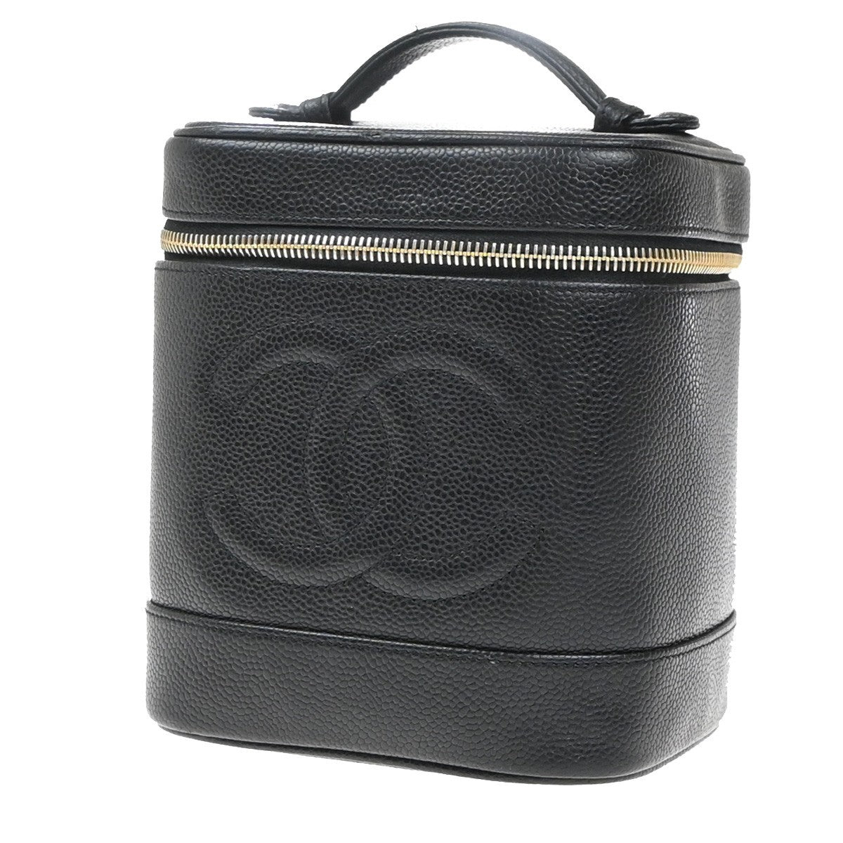 Chanel Vintage Timeless Cosmetic Case Caviar Black Leather Clutche & Pouche Bag (Authentic Pre-Loved)