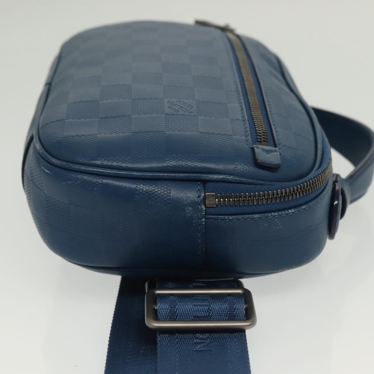 Louis Vuitton Ambler Bag Damier Infini Leather Blue Leather Shoulder Bag Bag (Pre-Loved)