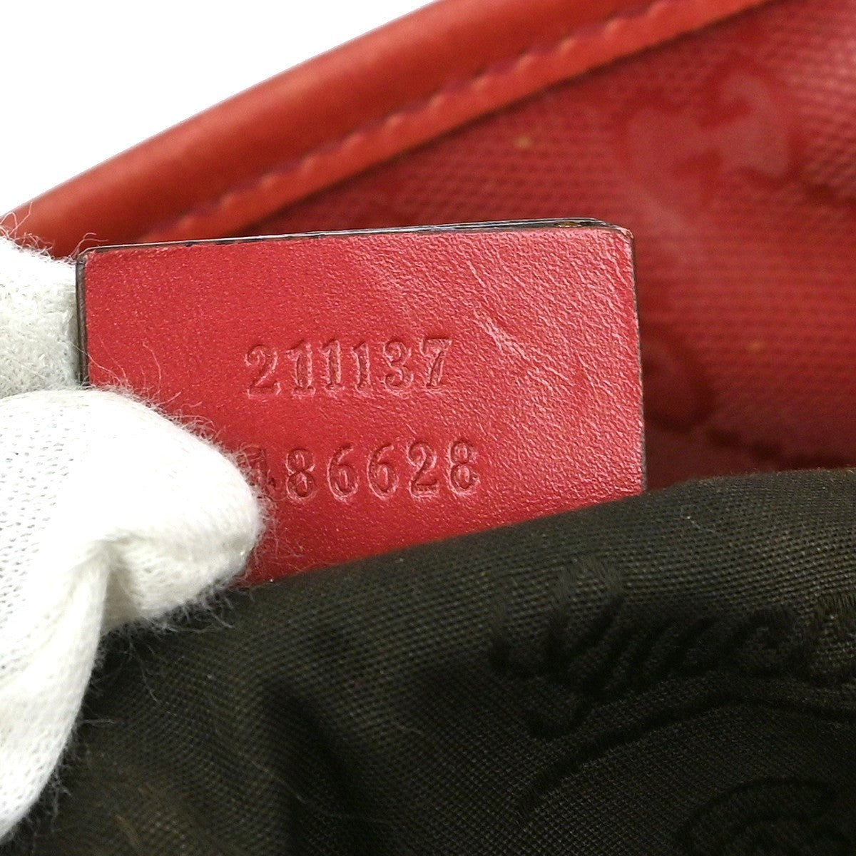 Gucci Plus Tote Gg Imprime Red Leather Tote Bag Bag (Authentic Pre-Loved)