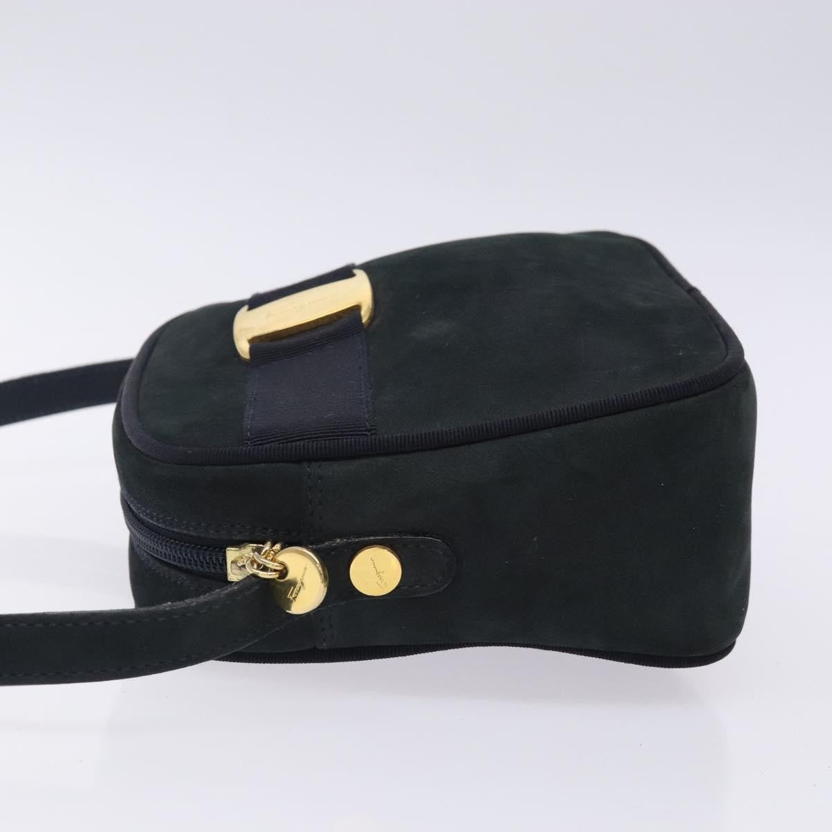 Salvatore Ferragamo Vala Shoulder Bag Suede Navy Suede Shoulder Bag Bag (Authentic Pre-Loved)