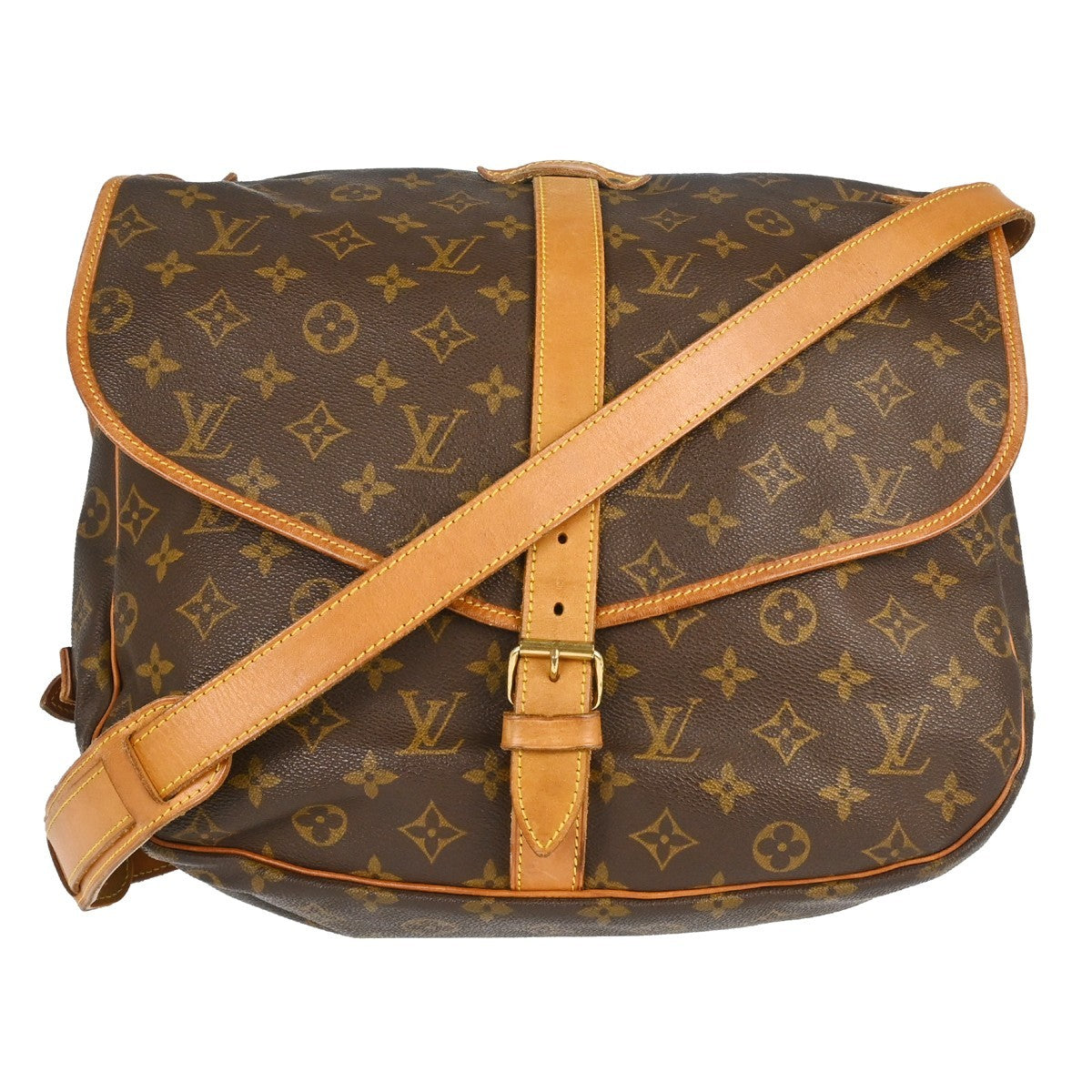 Louis Vuitton Louis Vuitton Saumur Handbag Monogram Canvas Brown Canvas Shoulder Bag Bag (Pre-Loved)
