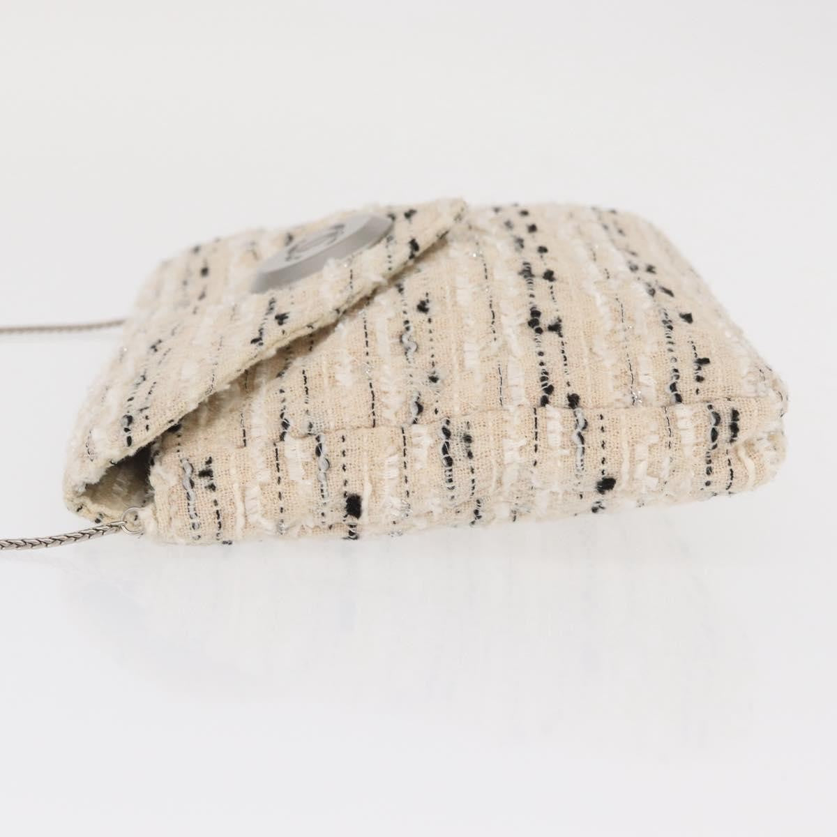 Chanel Vintage Envelope Chain Clutch Tweed White Tweed Clutche & Pouche Bag (Authentic Pre-Loved)