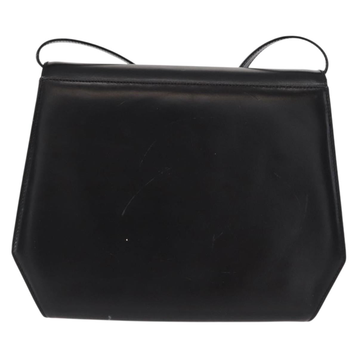 Salvatore Ferragamo Gancini Shoulder Bag Leather Black Leather Shoulder Bag Bag (Authentic Pre-Loved)