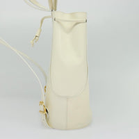 Salvatore Ferragamo Vintage Gancini Backpack Patent Leather White Patent_Leather Backpack Bag (Authentic Pre-Loved)