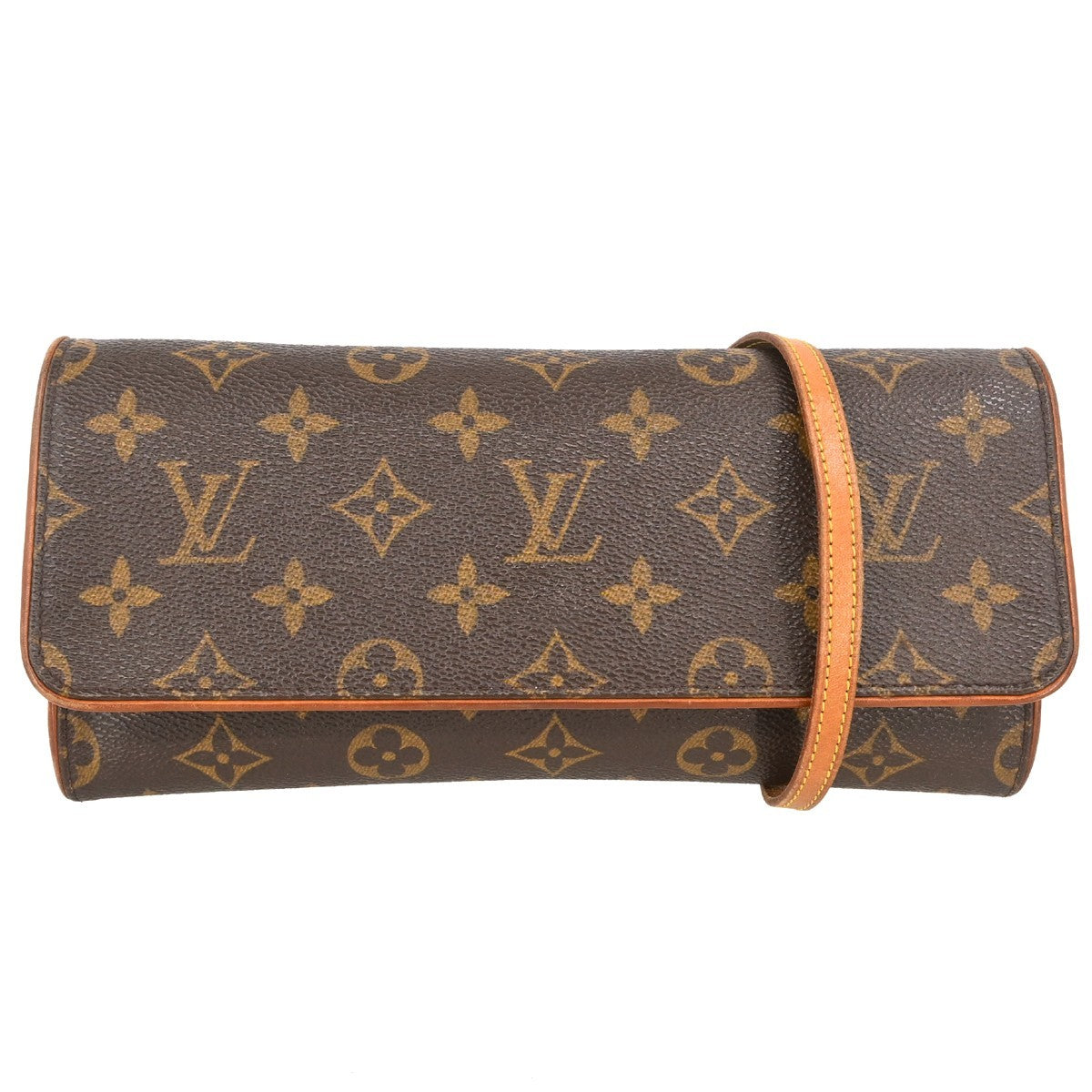 Louis Vuitton Twin Handbag Monogram Canvas Brown Canvas Clutche & Pouche Bag (Authentic Pre-Loved)