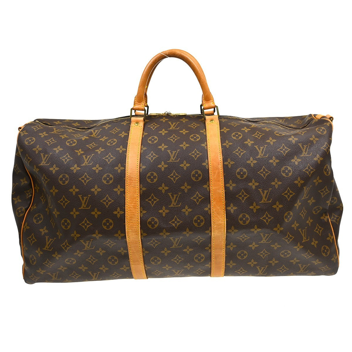 Louis Vuitton Keepall Bandouliere Bag Monogram Canvas Brown Canvas Travel Bag Bag (Pre-Loved)
