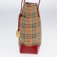 Burberry Nova Check Tote Canvas And Leather Beige Canvas Tote Bag Bag (Pre-Loved)
