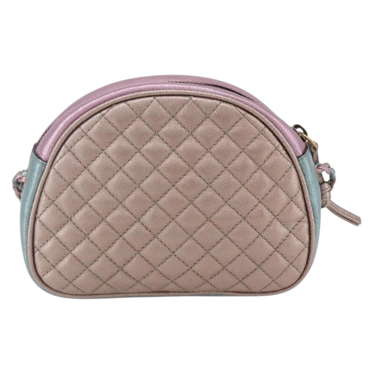 Gucci Trapuntata Camera Shoulder Bag Lambskin Blue Leather Shoulder Bag Bag (Authentic Pre-Loved)