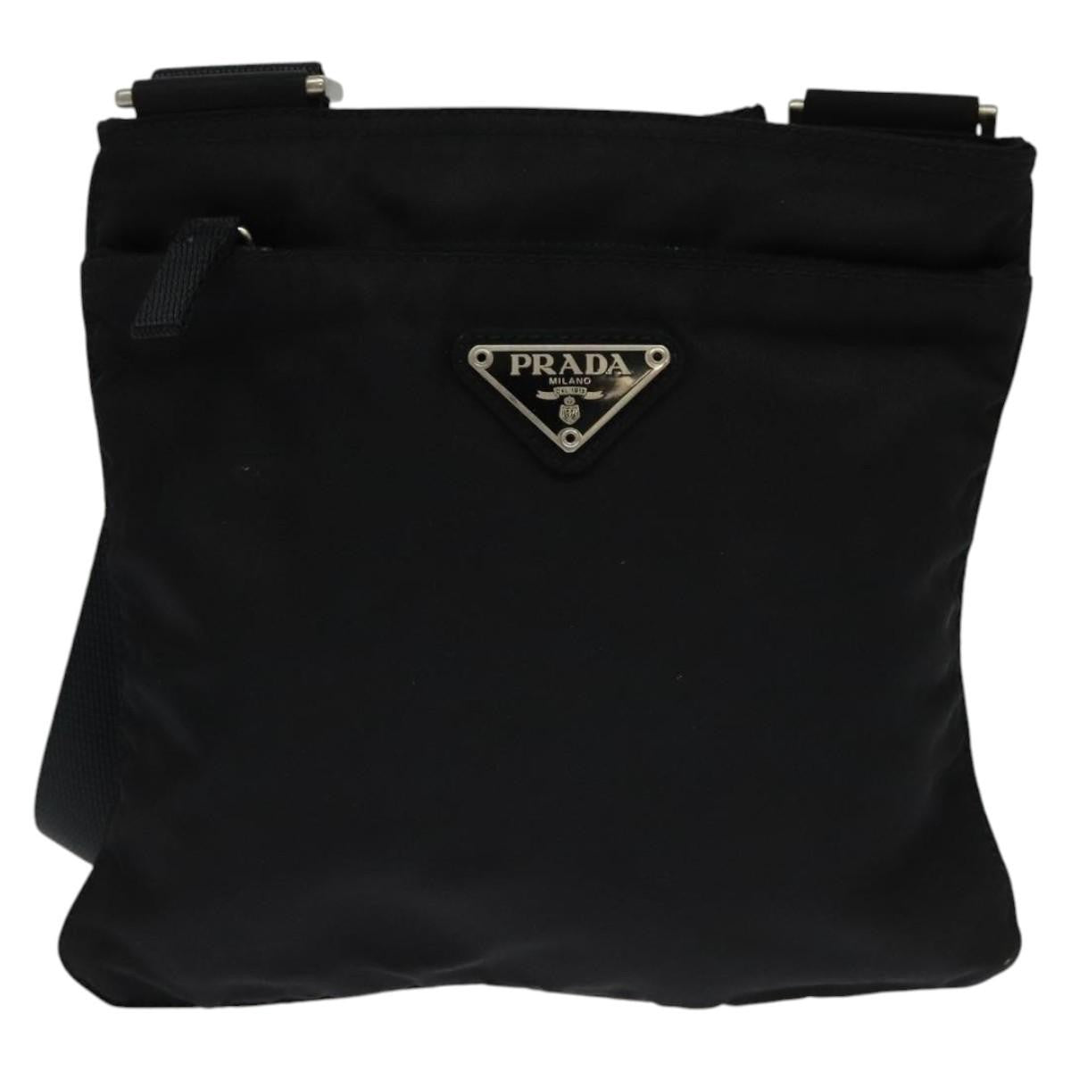 Prada Front Pocket Messenger Bag Tessuto Black Nylon Shoulder Bag Bag (Authentic Pre-Loved)