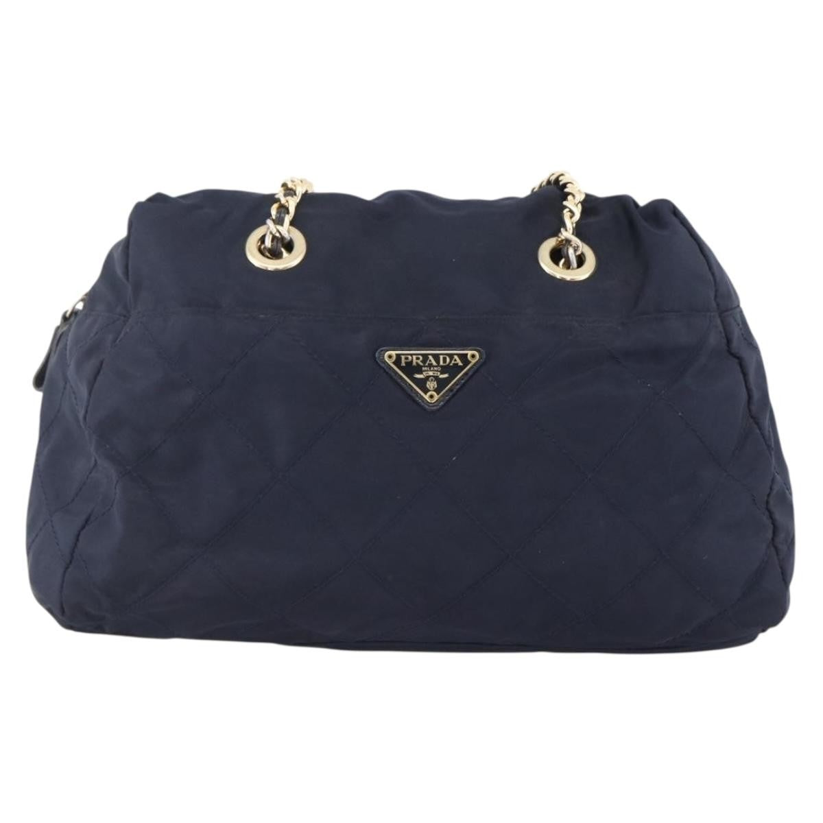 Prada Re-Edition 1995 Chain Tote Quilted Re-Nylon Navy Nylon Shoulder Bag Bag (Pre-Loved)