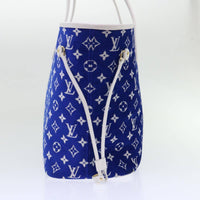 Louis Vuitton Neverfull Nm Tote Lv Match Monogram Jacquard Velvet Blue Velvet Tote Bag Bag (Authentic Pre-Loved)