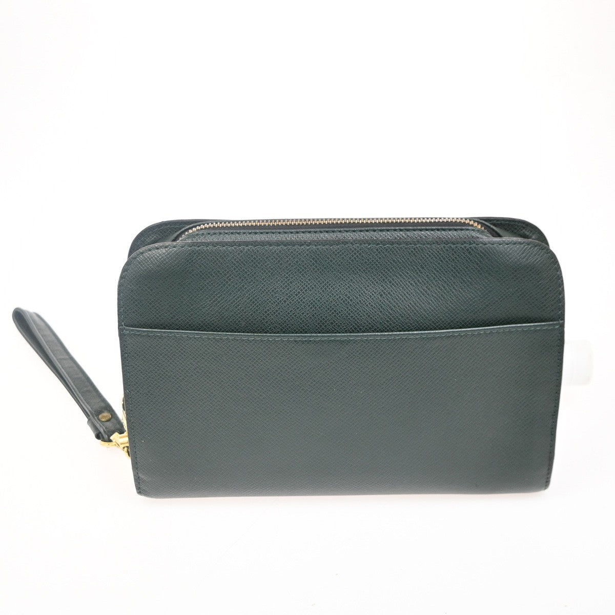 Louis Vuitton Pochette Baikal Clutch Taiga Leather Green Leather Clutche & Pouche Bag (Authentic Pre-Loved)