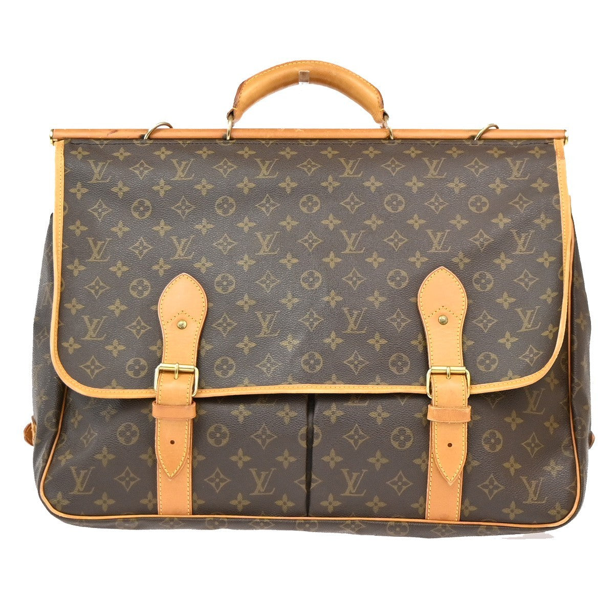 Louis Vuitton Louis Vuitton Sac Chasse Hunting Bag Monogram Canvas Brown Canvas Travel Bag Bag (Authentic Pre-Loved)