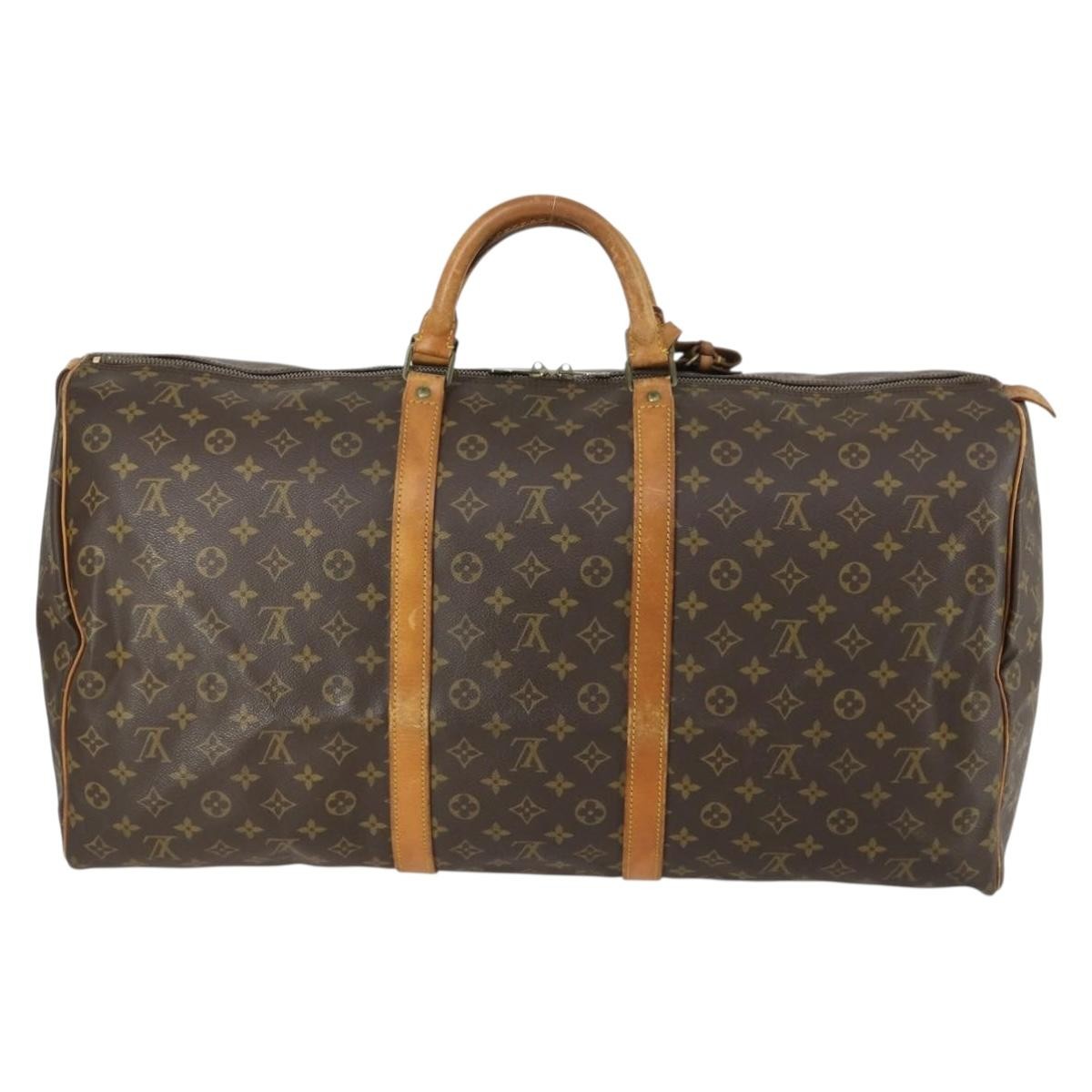 Louis Vuitton Keepall Bag Monogram Canvas Brown Canvas Travel Bag Bag (Authentic Pre-Loved)