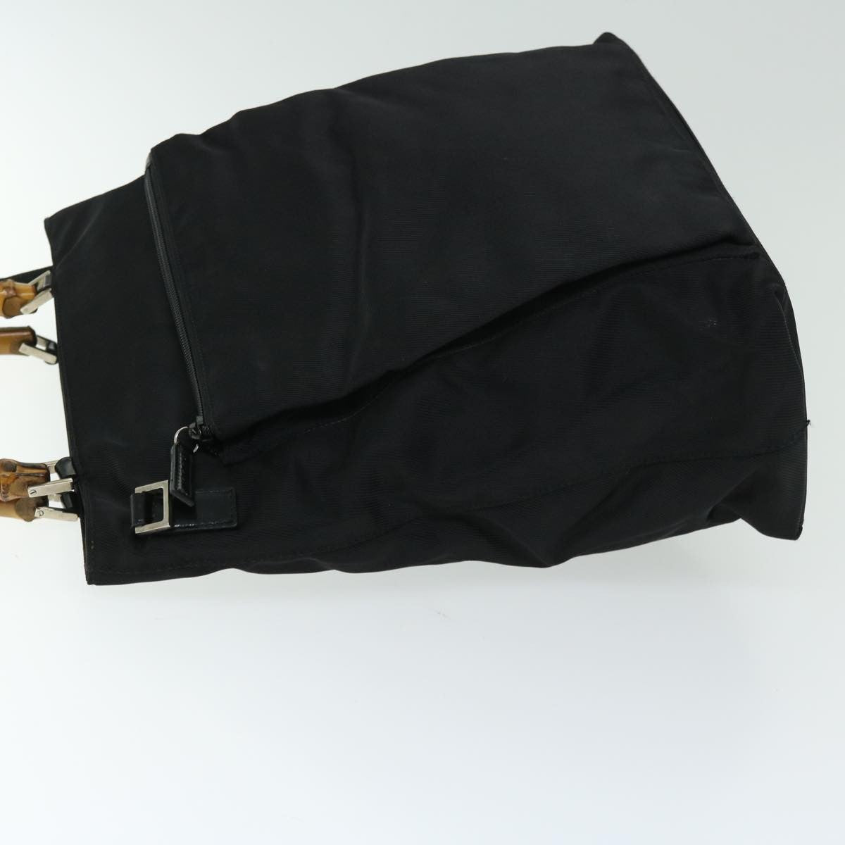 Gucci Vintage Bamboo Handle Bag Nylon Black Nylon Tote Bag Bag (Authentic Pre-Loved)
