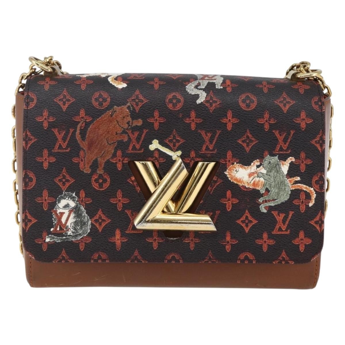 Louis Vuitton Twist Handbag Limited Edition Grace Coddington Catogram Canvas Brown Canvas Shoulder Bag Bag (Authentic Pre-Loved)