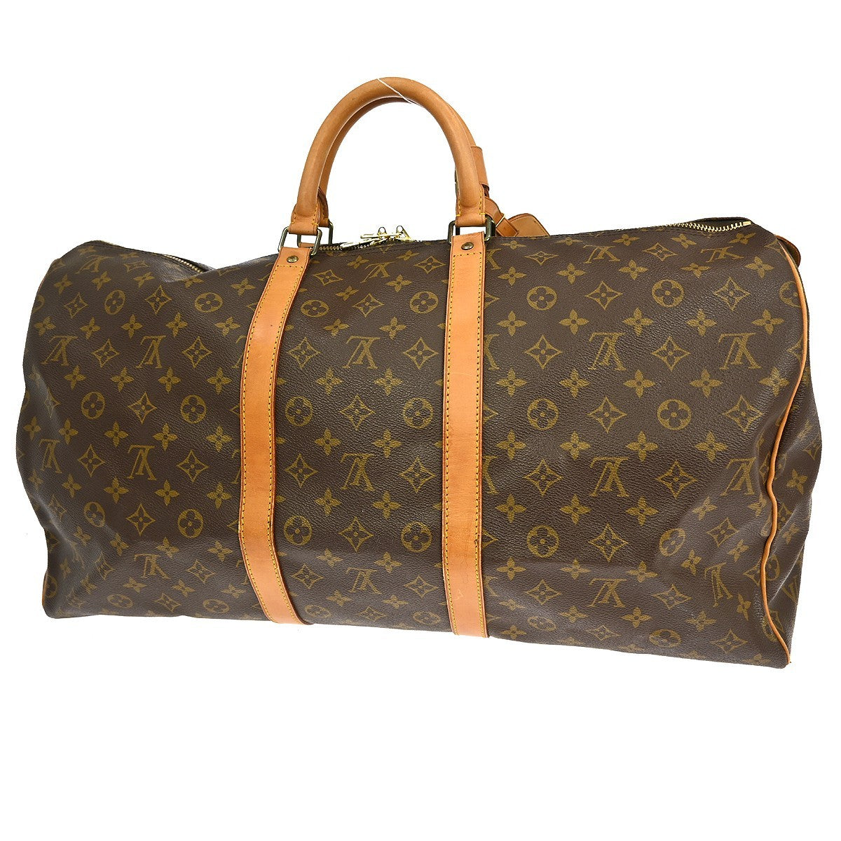 Louis Vuitton Keepall Bag Monogram Canvas Brown Canvas Travel Bag Bag (Authentic Pre-Loved)